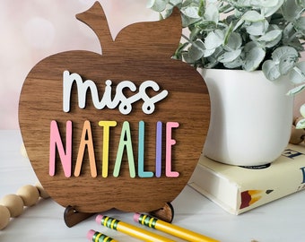 Teacher Name Plate Personalized, Teacher Desk Name Plate, Teacher Appreciation Gift Personalized, Gifts for Teachers, End of Year Gift