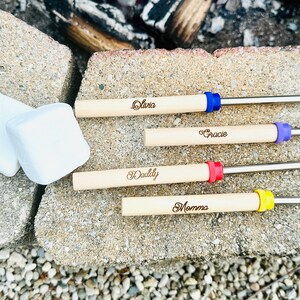 Personalized S'mores Board and Sticks, Housewarming Gifts for Families, Family Gifts, Camping Gifts, S'mores Charcuterie Board image 3