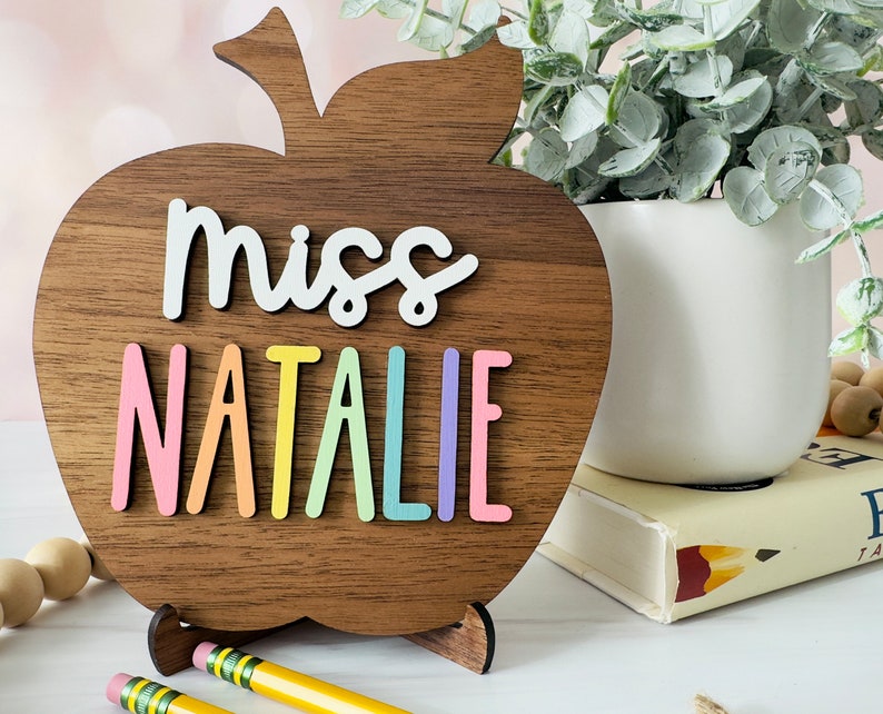 Teacher Name Plate Personalized, Teacher Desk Name Plate, Teacher Appreciation Gift Personalized, Gifts for Teachers, End of Year Gift image 7