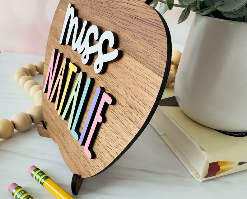 Teacher Name Plate Personalized, Teacher Desk Name Plate, Teacher Appreciation Gift Personalized, Gifts for Teachers, End of Year Gift image 3