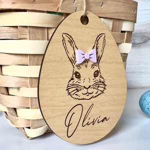 Easter Basket Name Tag, Easter Basket Tag, Customized Easter Basket Bunny, Personalized Easter Basket Name Tag image 6