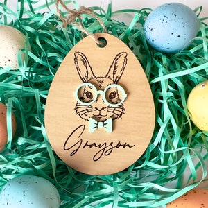 Easter Basket Name Tag, Easter Basket Tag, Customized Easter Basket Bunny, Personalized Easter Basket Name Tag image 1