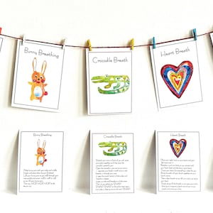 Tarjetas de respiración para niños: herramientas de atención plena y rincón de calma para la regulación emocional y el alivio de la ansiedad