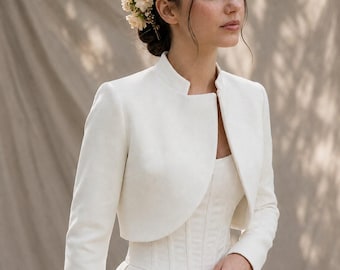 Wedding Coat Bridal Jacket Bride Cover Up Cropped Wedding Dress Topper