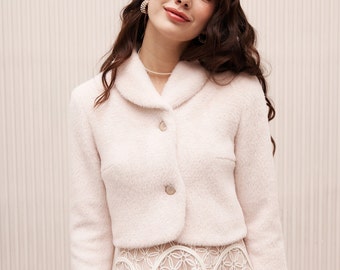 Bridal jacket, dressy jacket to wear over the dress, wedding dress bolero&shrugs, bridal coverup, pink jacket for weddings, blush bride coat