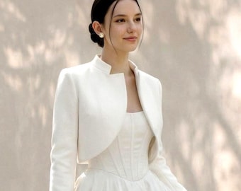 Bridal Cover Up For Dress Bolero Jacket White Wedding Cape