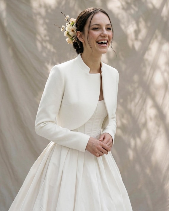 winter dress cover White Bolero Wedding Topper Bride Wrap Jacket Cape engineered artwork Color:Plum 60s Super Penelope Tree june22-20pct-sale