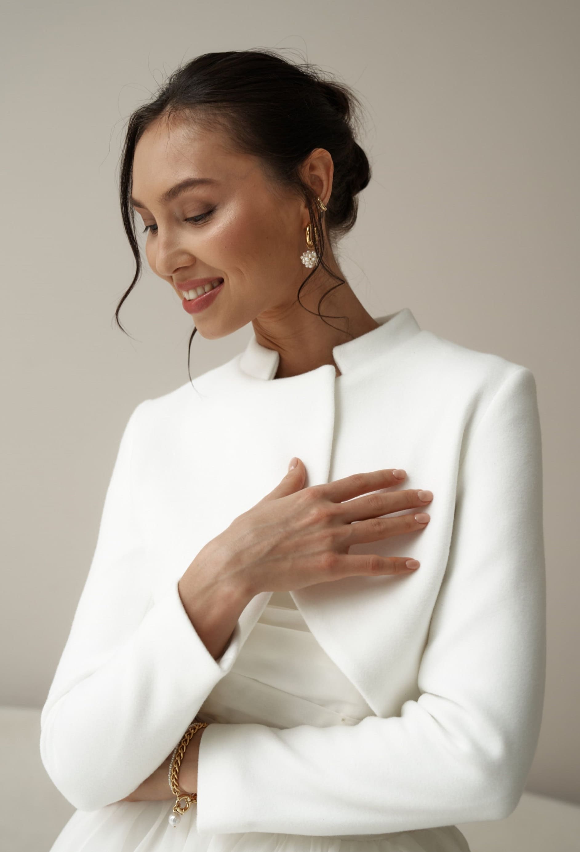 Bridal Coat, Wedding Lace Jacket, White Jacket for Bride