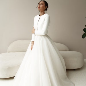 Giacca da sposa, cappotto da sposa, coprispalle in cashmere per la sposa, abito da sposa coprente, abito formale caldo e alto, bolero da sposa, coprispalle sposa autunnale immagine 9