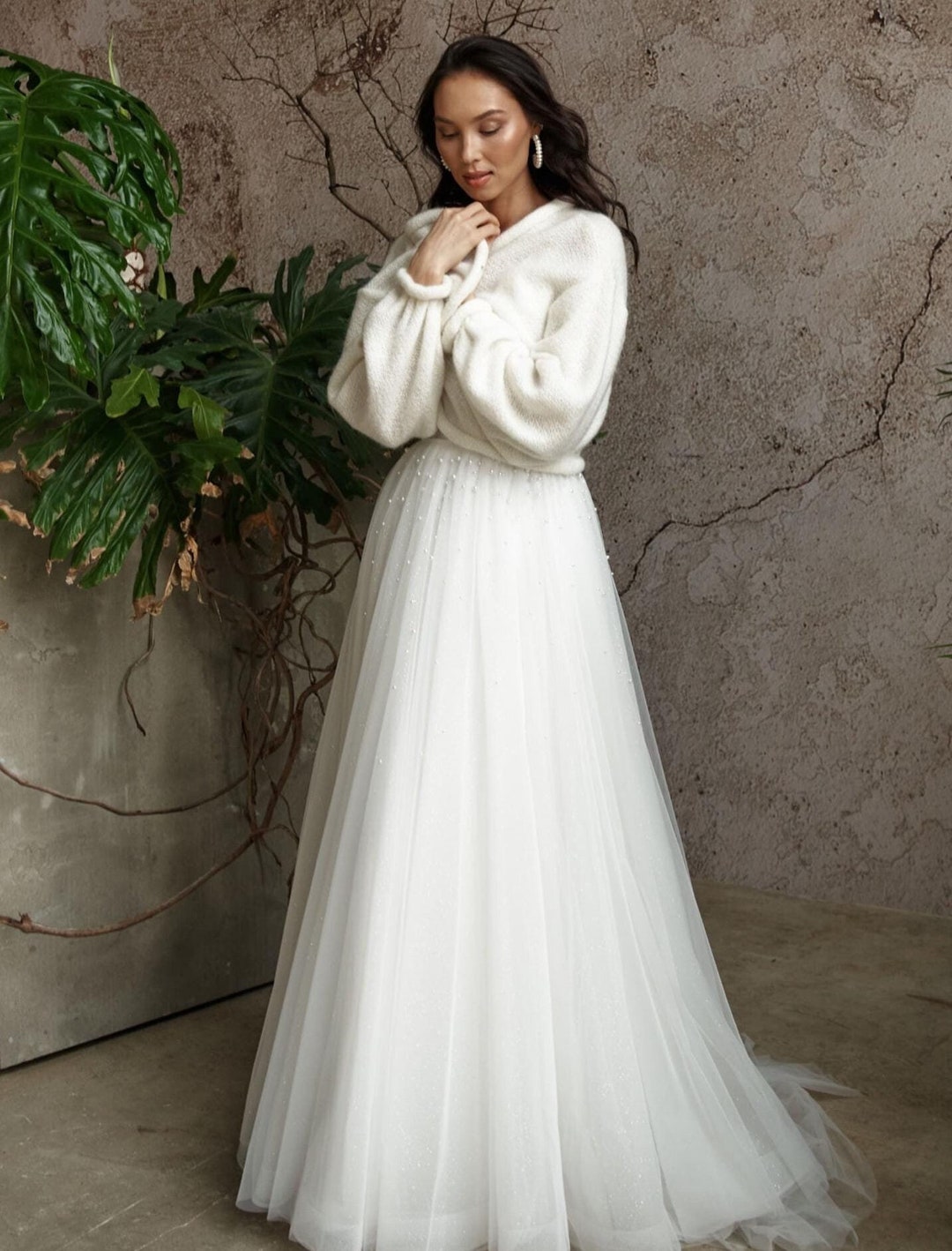 Wedding Wool Cardigan, Bridal Jacket, Wedding Sweater, Knitted