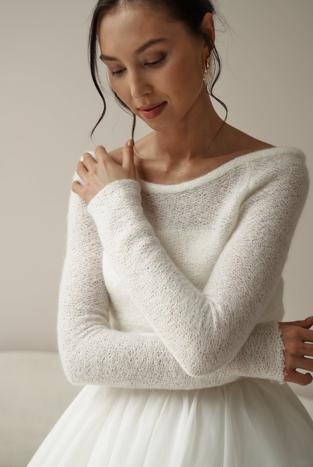 Bridal Bolero, Off-the-shoulder Top for Bride, Bridal Dress Topper ...