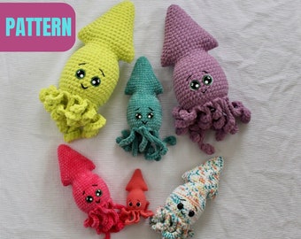 Hazel Der Tintenfisch Amigurumi Häkelanleitung | Nähanleitung, anfängerfreundlich (PDF-Nähanleitung)