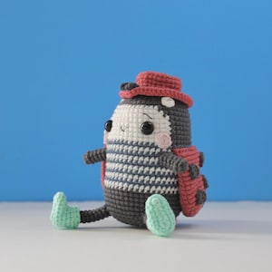 Crochet ladybug wearing boots amigurumi stuffed animal