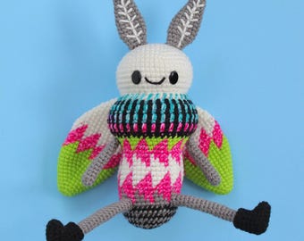 Crochet moth amigurumi stuffed animal plushie