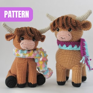 Amigurumi highland cow crochet pattern bundle | PDF File