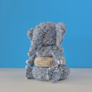 Crochet elephant ring stacking toy amigurumi plushie stuffed animal