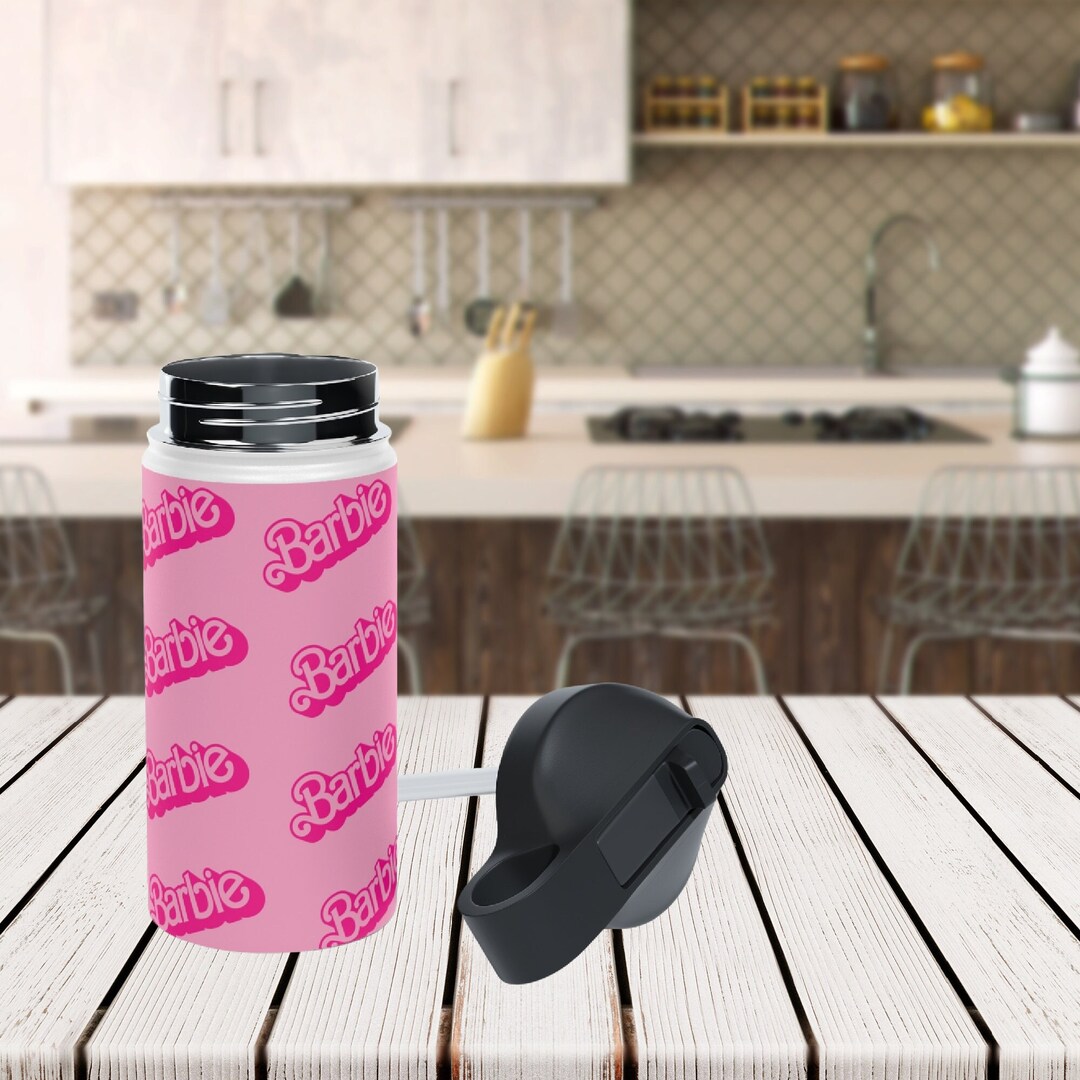 Barbie Water Bottle Pink Stainless Steel Water Bottle With Lid Etsy
