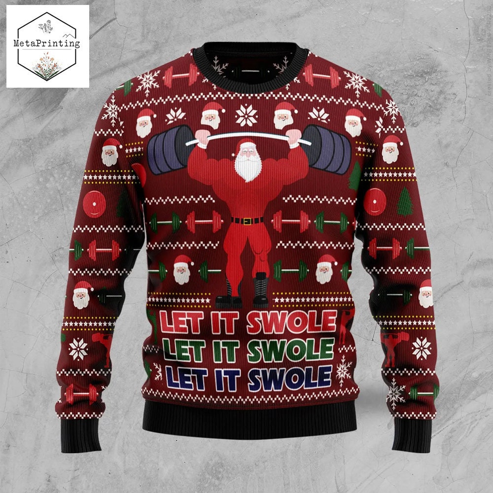 Discover Santa Claus Let It Swole Ugly Christmas Sweater