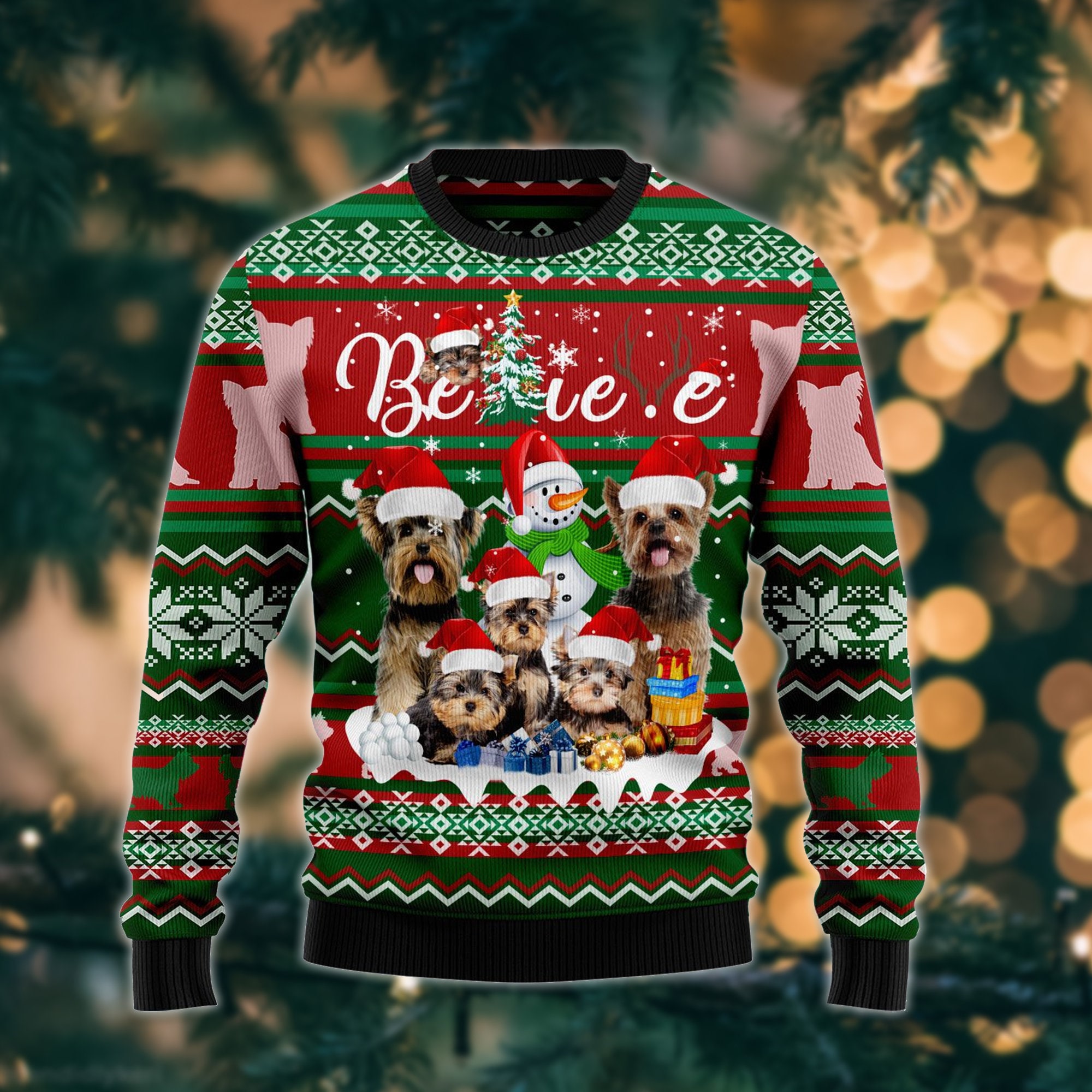 Discover Yorkshire Terrier Believe Ugly Christmas Sweater