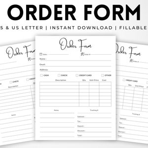 Order Form Template | Purchase Order Form Template | Order Form Printable | Craft Order Form | Order Form For Small Business