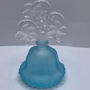 I W RICE & CO. Blue Satin Hand Blown Glass Perfume Bottle. Made in ...