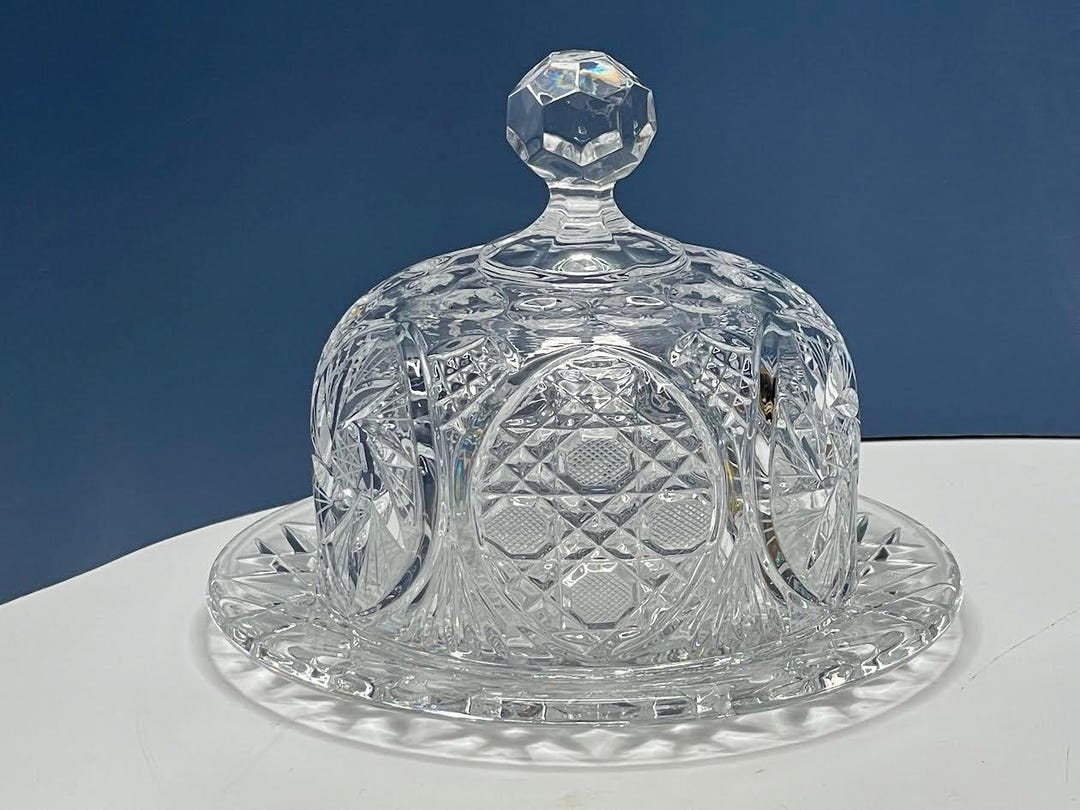 Antique Cut-glass Butter Dish W/ Domed Lid and Faceted Knob, Brilliant ...