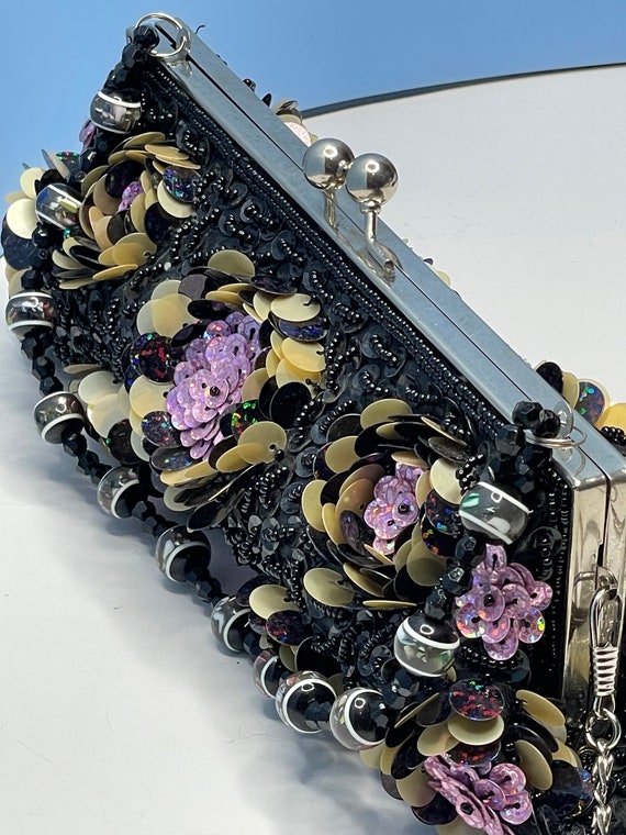 Multi-Color Beaded & Sequence Evening Bag/Purse - image 7
