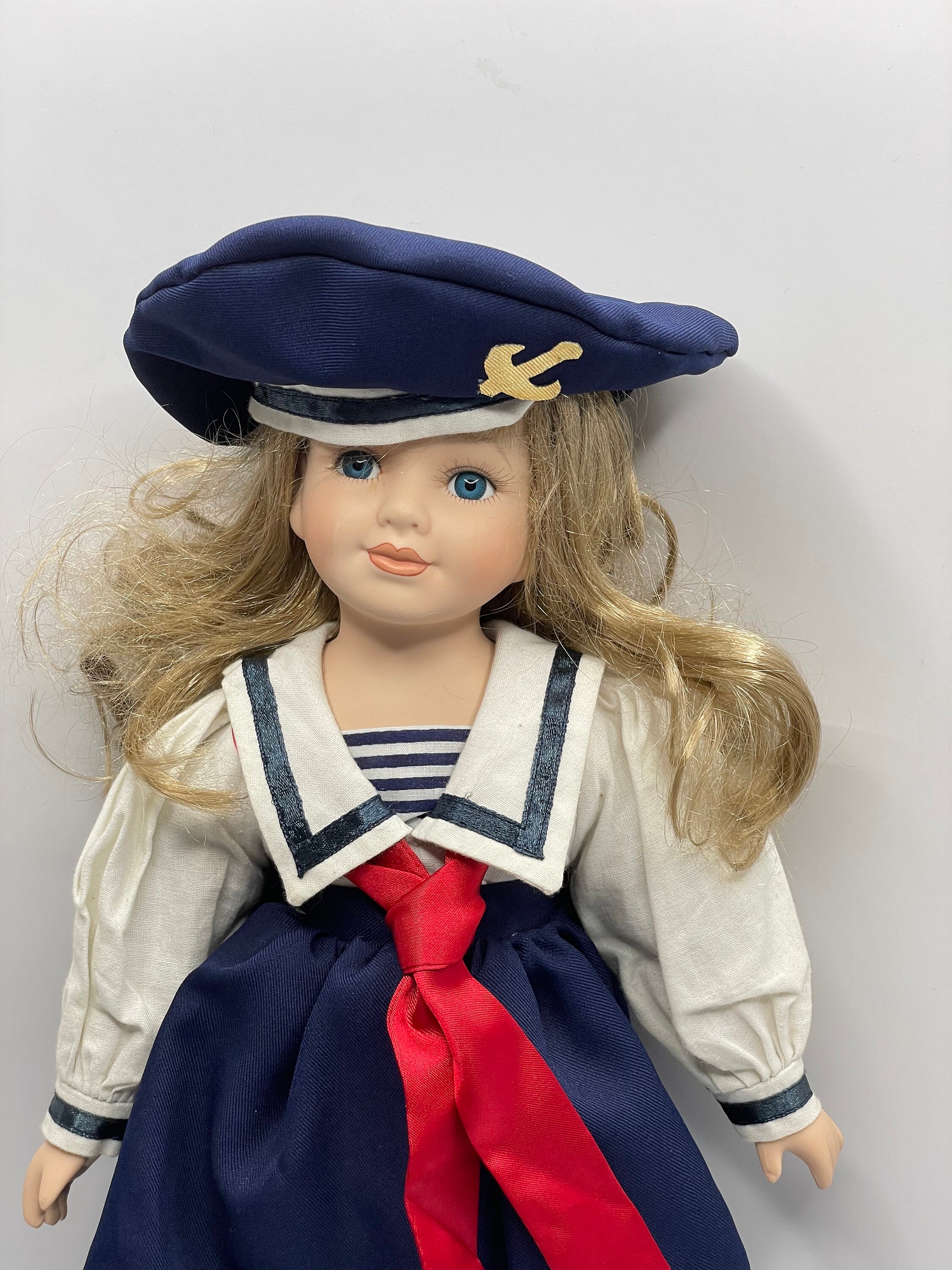 Vintage Porcelain Doll Collectible Sailor Nautical 16
