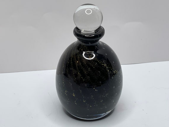Art Decor Black Iridescent Swirl Hand blown 'Art … - image 1