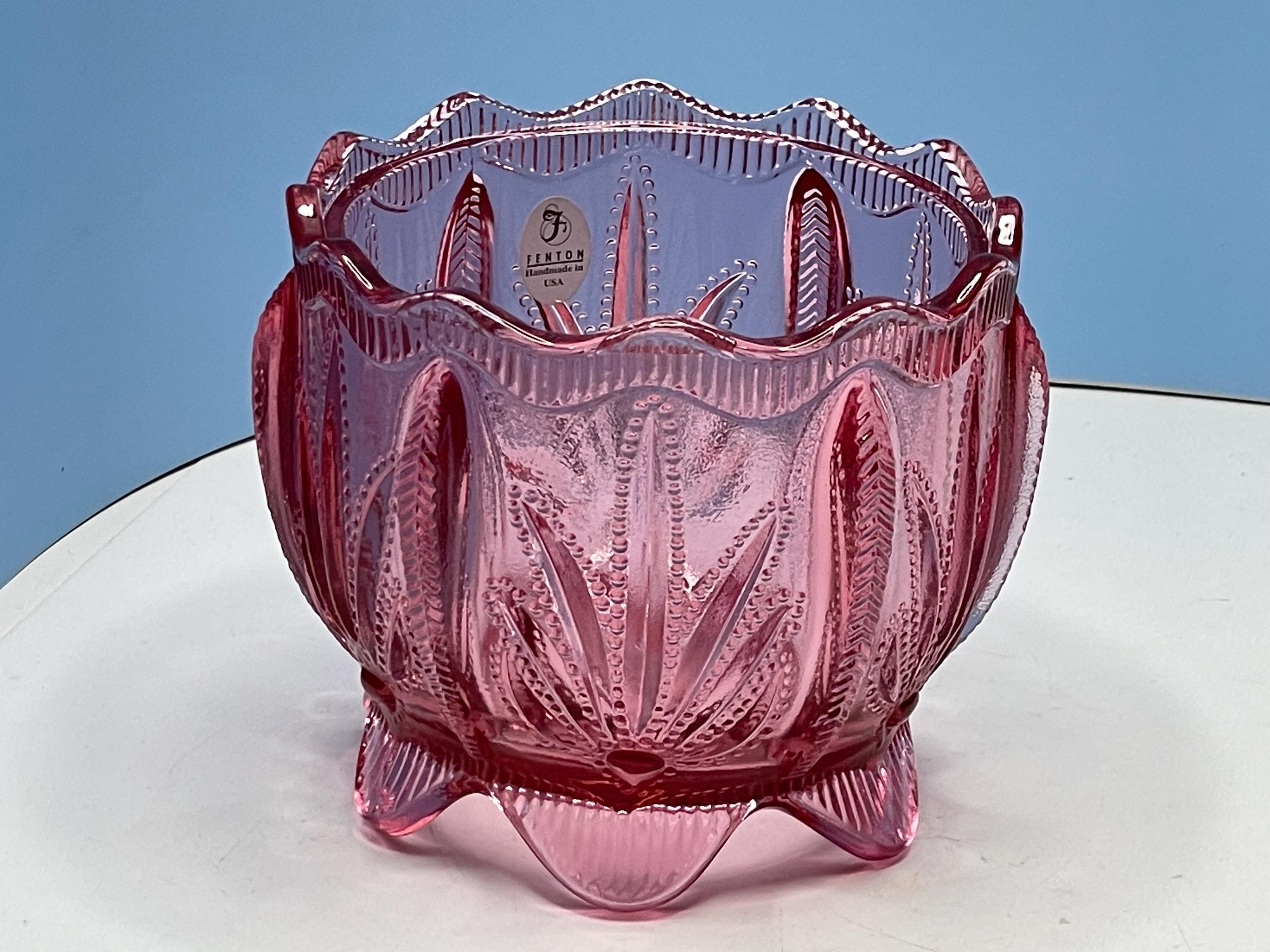 ★fenton　シュガーポット＆クリーマー　カクタスシリーズ　カーニバルガラス Fenton Glass Cactus - Etsy