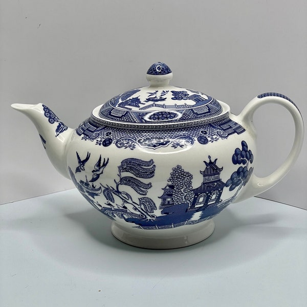 Blue Willow Teapot Etsy