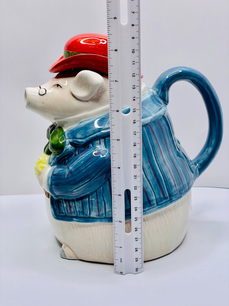 1987 Fitz and Floyd Ceramic Pig Teapot Made in Japan 8.5 Tall Etsy