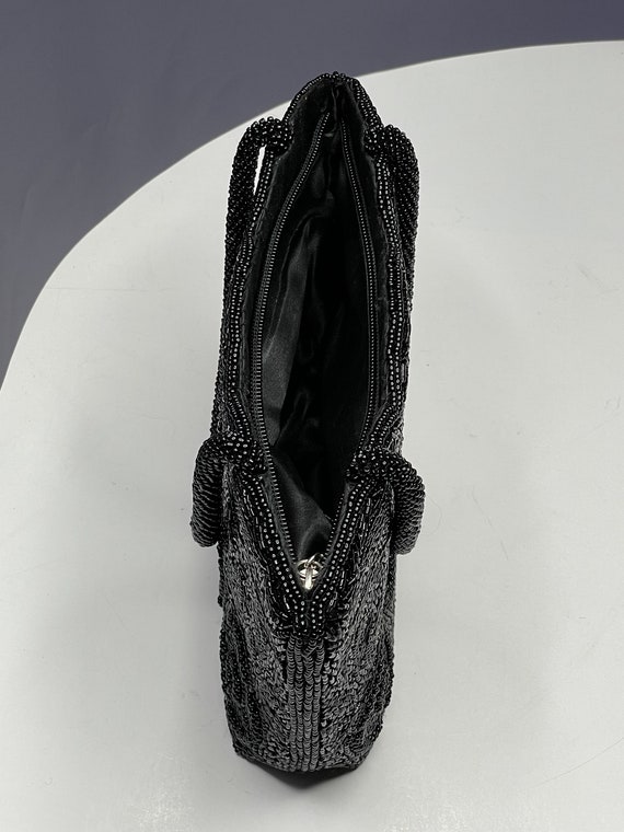 Beaded Black Purse. Beaded Handbag. - image 4