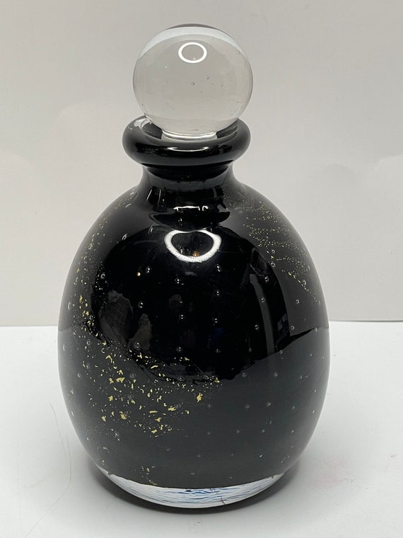 Art Decor Black Iridescent Swirl Hand blown 'Art … - image 3