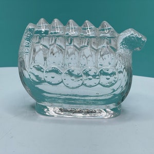 Art Glass Viking Ship Paperweight Made in Lindshammar Sweden, 1970&#39;s