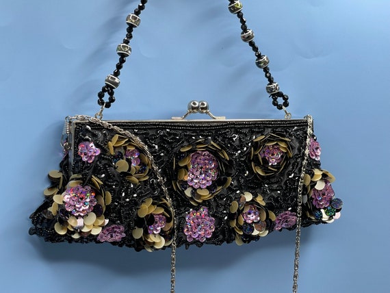 Multi-Color Beaded & Sequence Evening Bag/Purse - image 1