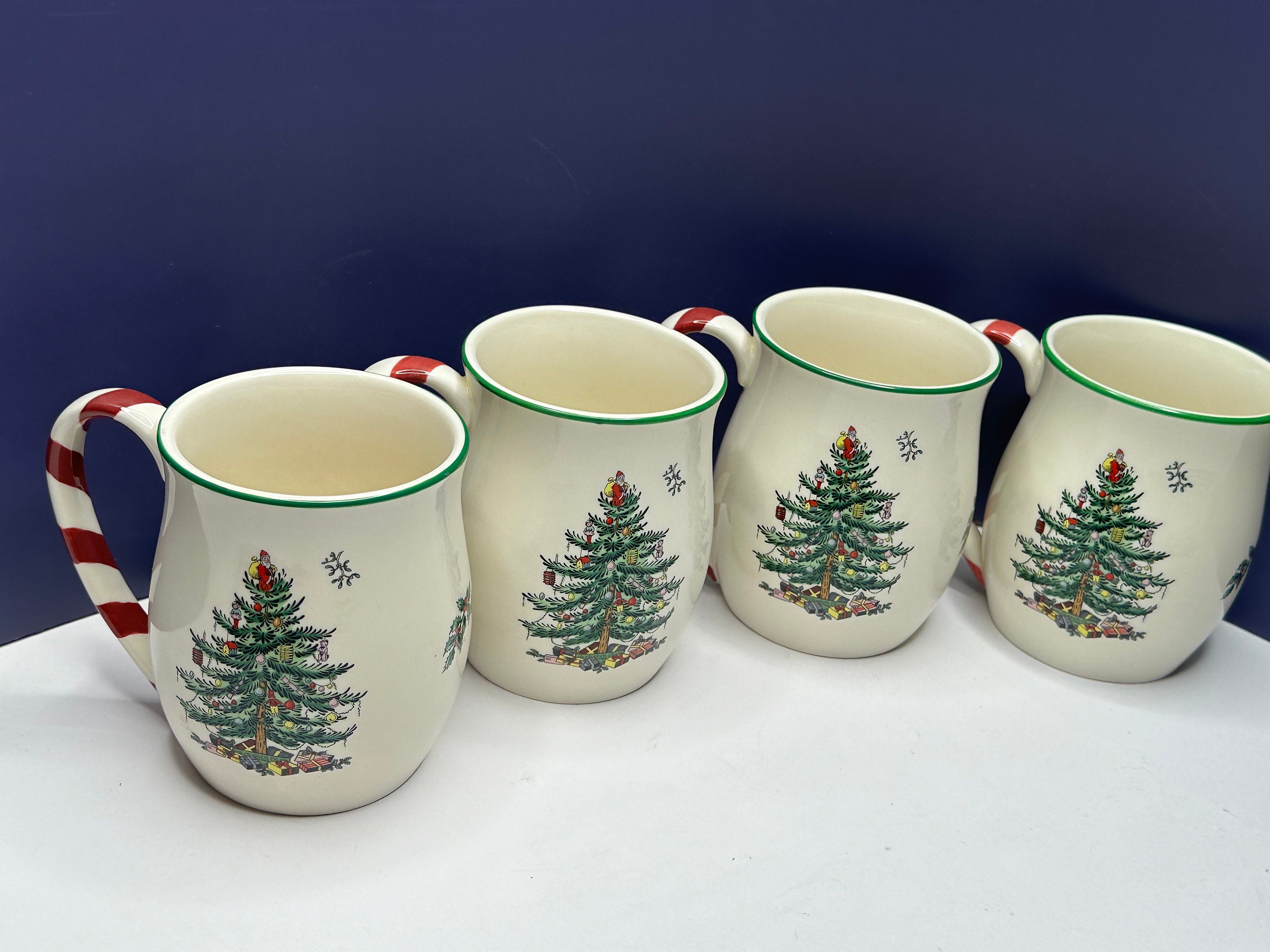 Spode Christmas Tree Peppermint Coffee Mugs (set of 4) - Etsy