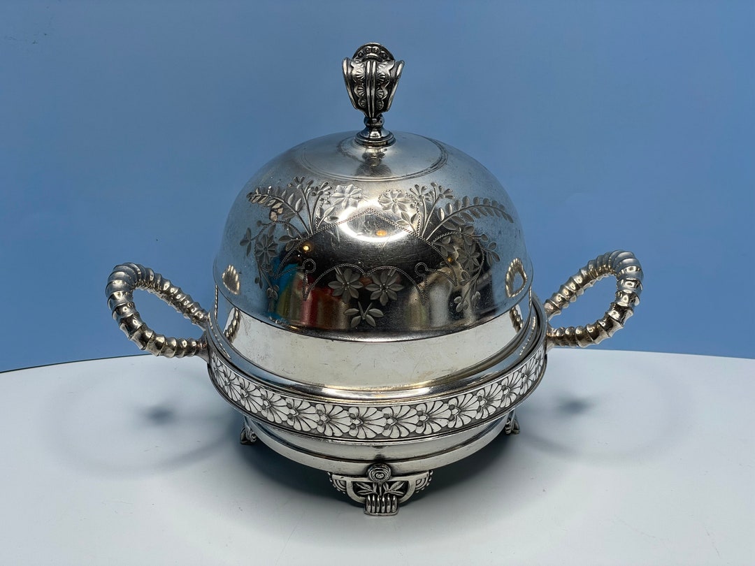 Quadruple Plate MERIDEN Silver Plate Co. Domed Butter Dish 234 3. Etsy