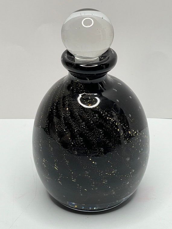 Art Decor Black Iridescent Swirl Hand blown 'Art … - image 2