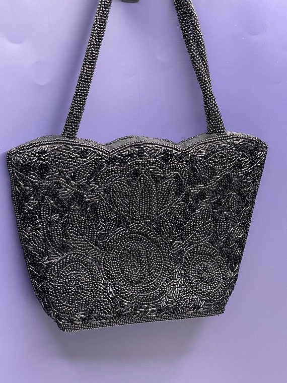 Beaded Black Purse. Beaded Handbag. - image 2