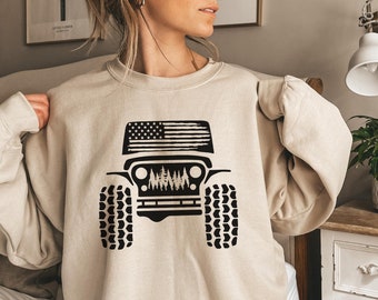 American Offroad Sweatshirt | Offroad Shirt | USA Flag Sweatshirt | US Offroad | 4WD Offroad Shirt | American Flag | 4WD Flag USA