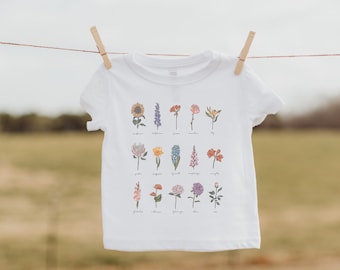 Wildflower Infant T-Shirt | Wildflower Baby Shirt | Vintage Botanical Baby Shirt | Flower Infant Shirt | Baby Girl Flower Shirt