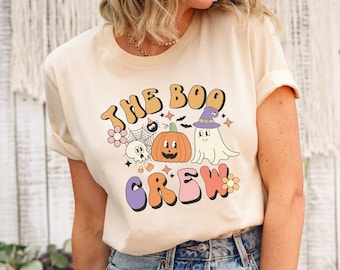 Maglietta vintage retrò di Halloween / Magliette di Halloween abbinate / Magliette Boo Crew