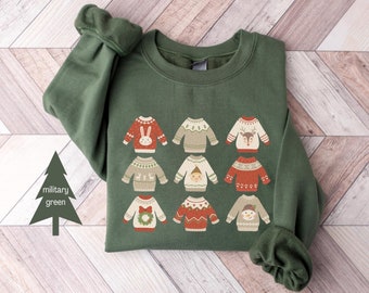 Jultröja med tröja | Tröjornas tröja | Jultröja för kvinnor | Jultröja med vintagelook
