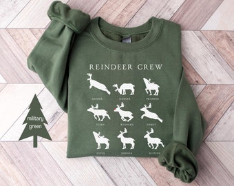 Reindeer Crew Sweatshirt | Christmas Shirts for Women | Christmas Crewneck | Holiday Sweatshirt | Winter Sweatshirt | Christmas Sweater