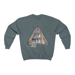 A Frame Cabin Crewneck Sweatshirt | Cozy Cabin Crewneck | Cabin Sweatshirt | Unisex Heavy Blend Crewneck Sweatshirt image 5