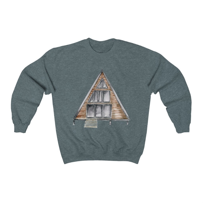 A Frame Cabin Crewneck Sweatshirt | Cozy Cabin Crewneck | Cabin Sweatshirt | Unisex Heavy Blend Crewneck Sweatshirt image 5