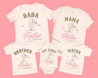 My First Rodeo Birthday Outfit | Matching Family Shirts | Pink Girl 1st Birthday Theme | Cowgirl Boots | Western Mommy and Me | Rodeo Dada