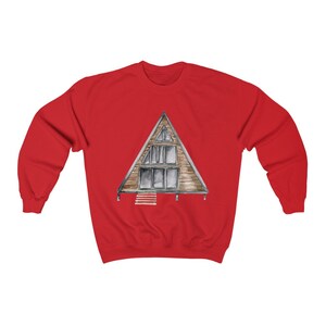 A Frame Cabin Crewneck Sweatshirt | Cozy Cabin Crewneck | Cabin Sweatshirt | Unisex Heavy Blend Crewneck Sweatshirt image 2