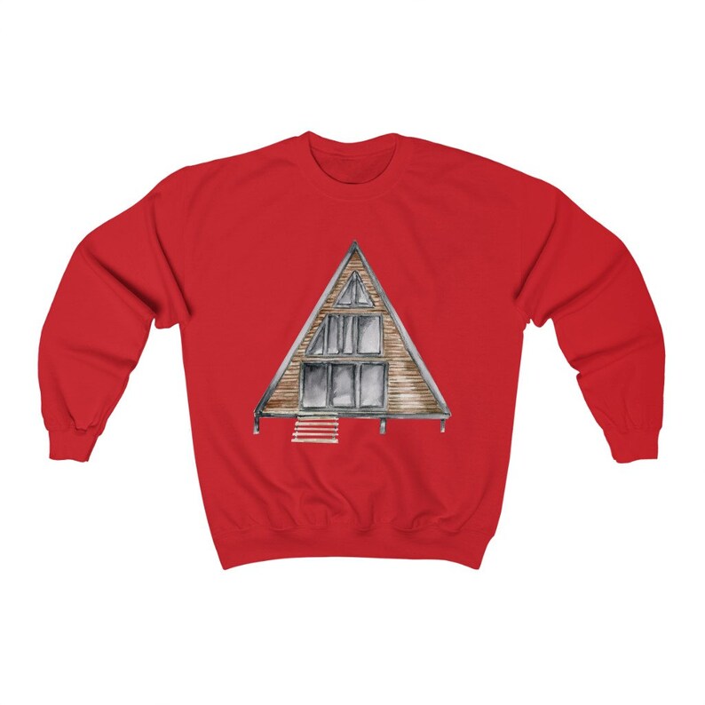 A Frame Cabin Crewneck Sweatshirt | Cozy Cabin Crewneck | Cabin Sweatshirt | Unisex Heavy Blend Crewneck Sweatshirt image 2